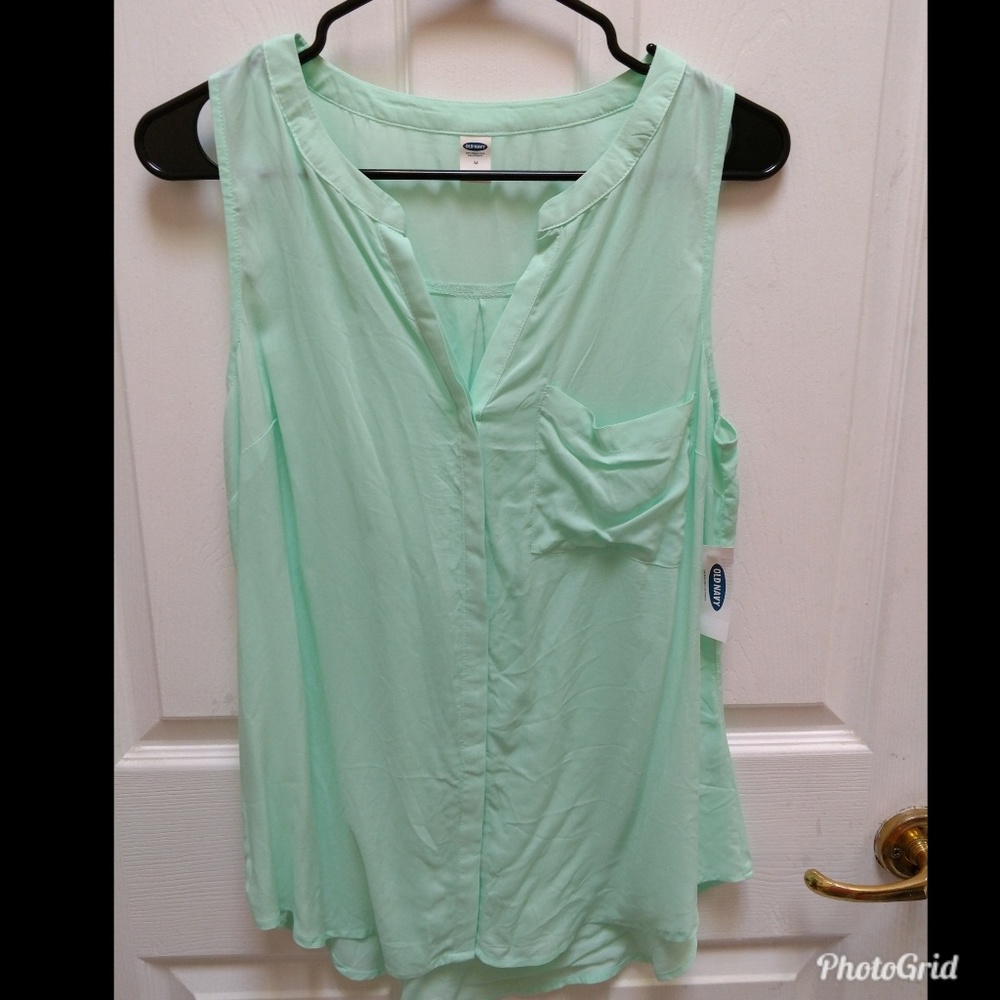 Old Navy mint Sleeveless Blouse nwt